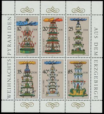 DDR BLOCK Kleinbogen Nr 3134-3139 postfrisch Kleinbg SB4854E