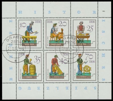 DDR BLOCK Kleinbogen Nr 2758-2763 gestempelt Kleinbg X11465A