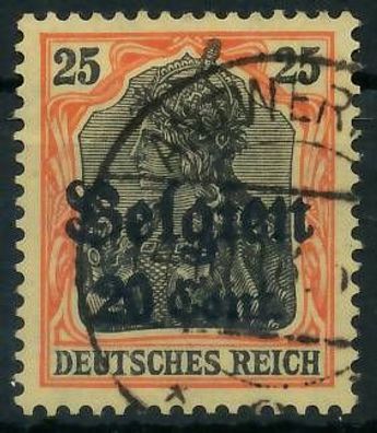BES. 1WK Landespost Belgien Nr 17 gestempelt X4432AE