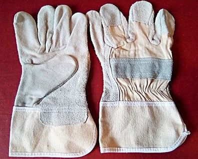 Rindspalt Arbeitshandschuhe naturgrau , Gummizug