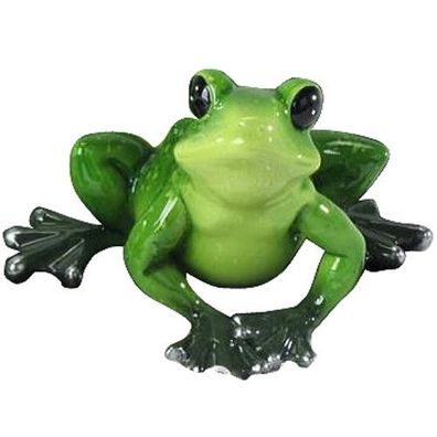 Formano Deko Figur Frosch Kunststein gras grün glänzende Oberfläche NEU