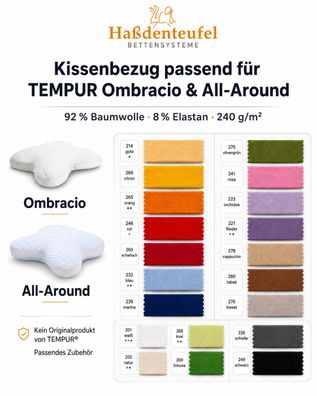 Kissenbezug für Tempur All-Around Ombracio Schmetterlingskissen BaumwolleElastan