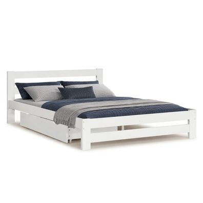 Doppelbett Holzbett 140x200 Weiß Kiefer Bett Mit Bettkasten Bettgestell Holz 1962