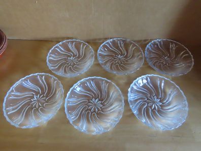 Dessertschalen Salatschalen Beilagenschale Glas klar Relief 6St