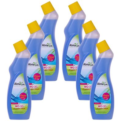 Almawin WC Aktiv Gel 6x750 ml WC-Reiniger Kalk Urinstein Pfefferminzduft