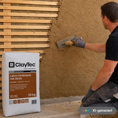 Claytec Lehm-Unterputz mit Stroh
