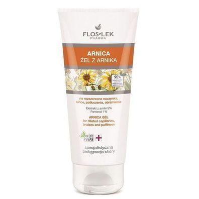 Flos-Lek Arnika Pflegegel für empfindliche Haut, 200 ml - Unterstützt bei Bluter