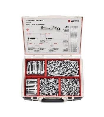 Würth 2K Allzweckdübel SHARK TWIST 450-tlg im Systemkoffer Dübelset 5964590689