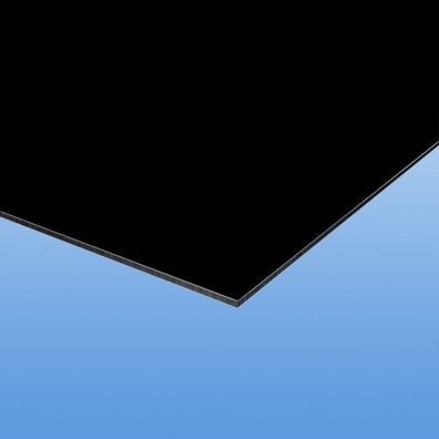 Aluverbundplatte, Alupanel Schwarz RAL9005 (glanz-matt) Zuschnitte 3mm