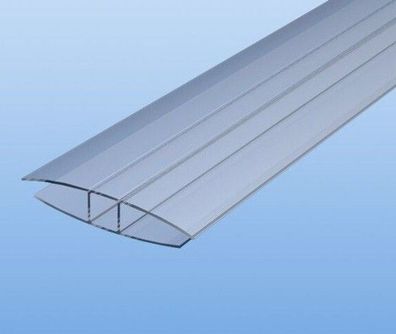 PC H-Profil 16mm farblos klar für Stegplatten SDP Gewächshaus Polycarbonat