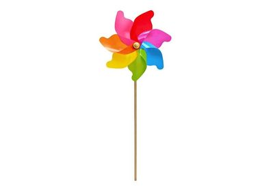 Deko Windrad Bunt Ø 42 cm Windspiel Standhöhe: ca. 109 cm Windspirale Windmühle