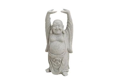 Buddha stehend Steinoptik aus Poly Grau 16 cm Höhe Deko Gartendeko Frühling