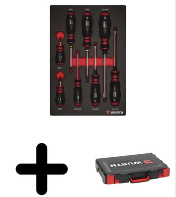 Schraubendreher-Satz 8-tlg. + System-Koffer 4.4.1 PH Schlitz Sechskant Würth
