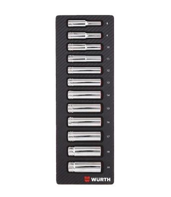 Würth Steckschlüssel Satz 12-tlg. 3/8 Zoll lang Werkstatt Nüsse 0965905909