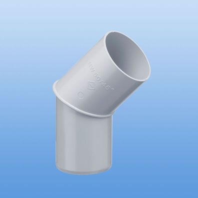 PVC-Bogen 45° DN50 Rohrbogen Fallrohr Dachrinne Weiß / Grau / Braun / Anthrazit