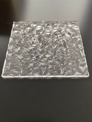 Acrylglas Struktur Pyramide 6mm farblos klar Sichtschutz Balkon Trennwand GC 28