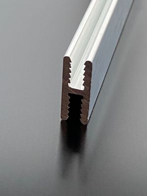 H-Profil 4mm Alu Aluminium SILBER ELOXAL für Alucobond Dibond Glas (AlMgSi0,5)