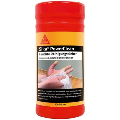 Sika® PowerClean - feuchte Reinigungstücher in Spenderbox mit 100 Tüchern