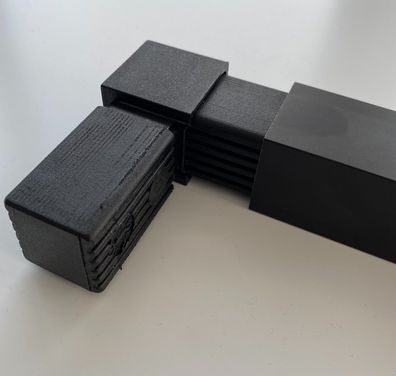 Vierkantrohr Aluminium 30 x 30 x 2mm Schwarz Eloxiert Steckverbinder Quadrat Eck