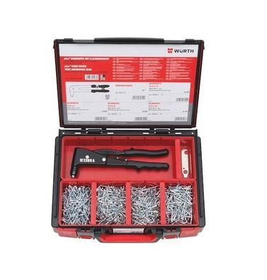 Würth Blindnieten-Set + Zange Popniete Flachkopf Alu/ST 701-tlg. 5964093600