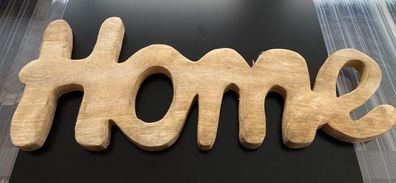 Schriftzug Aufsteller HOME aus Mangoholz Natur 60x24x3cm Deko Zu Hause Holz Stil