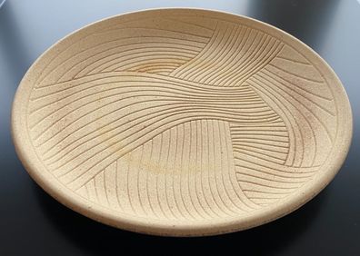Dekoschale aus Holz 29 x 3 x 29cm Obstschale Holzschale Tischdeko Teller Muster