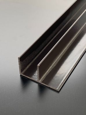 F-PROFIL 16mm Alu Aluminium BRAUN RAL8077 für Stegplatten Sandwichplatten SDP