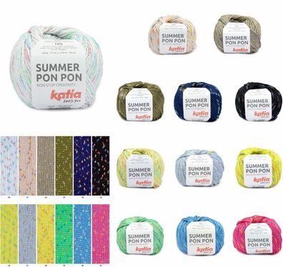 50g Katia Summer Pon Pon Sommergarn Wolle zum Stricken Häkeln GP 99,00€/1kg