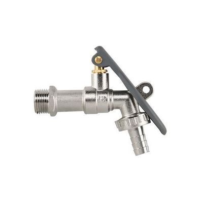 Gartenwasserhahn mit Ventil und LEVER LOCK Sperre 1/2 3/4 vernickeltem Messing 13mm