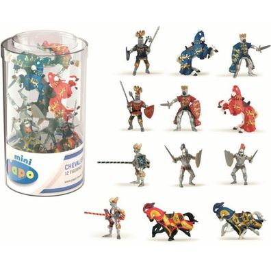 Papo 33016 - Mini Ritter (Kunststoffbehälter, 12 Stück) - Spielfigur