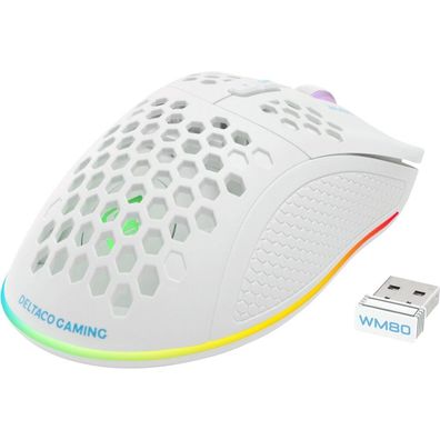 Deltaco Gaming Maus USB, RGB, weiß