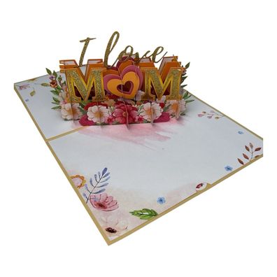 3D POP UP Karte Muttertag Happy Mother Klappkarte Geschenk + Umschlag
