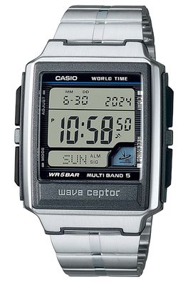 Casio Collection Digital Funkarmbanduhr Schwarz/Stahlfarben WV-59RD-1AEF