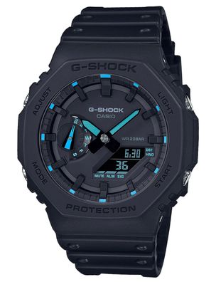 Casio G-Shock Classic AnaDigi Herrenuhr Schwarz/Türkis GA-2100-1A2ER