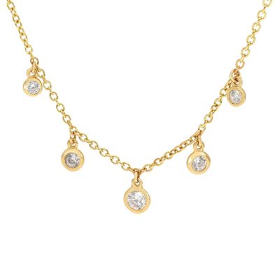 GLIZZ Schmuck Damen-Halskette Gold 333 / 8K mit 5 Zirkonia GL1688