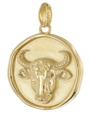 trendor Schmuck Anhänger Sternzeichen Stier 925 Silber vergoldet Ø 16 mm 21850-05