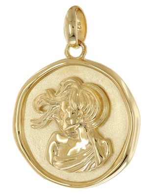 trendor Schmuck Anhänger Sternzeichen Jungfrau 925 Silber vergoldet Ø 16 mm 21850-09