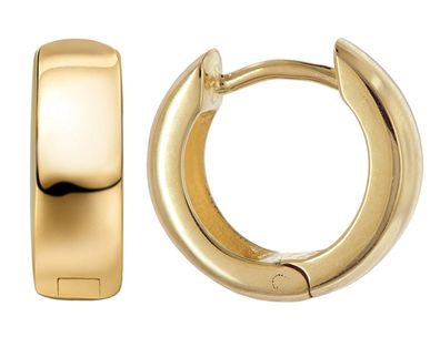 trendor Schmuck Ohrringe Creolen 925 Silber Vergoldet Klappcreolen Ø 12,5 mm 21971