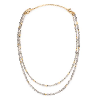 Leonardo Schmuck Halskette für Damen Agneta 50/82 cm Goldfarben/Grau 026903