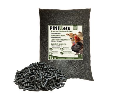 PINI Sonnenblumenschalen Pellets 15 kg Einstreupellets Einstreu