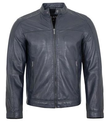 Jilani - Herren Lederjacke Lammnappa indigo blau
