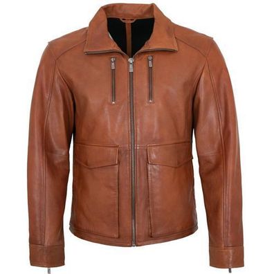 Jilani - Herren Lederjacke Lammnappa cognac