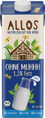3x Allos Ohne Muhhh Drink 1,5% Fett 1l