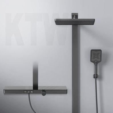 EMKE Duschsystem Regendusche Set Handbrause Mechanische Duschtasten Duschsäule