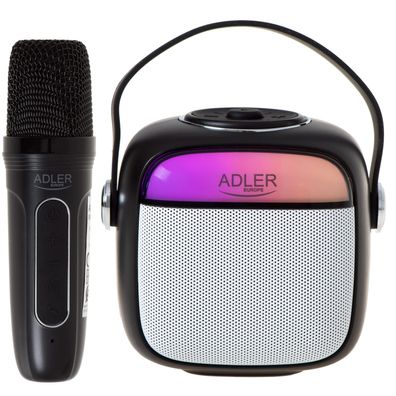 Adler AD 1199 Karaoke-Lautsprecher mit Mikrofon, Bluetooth 5.1 - Schwarz