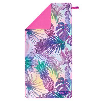 NILS CAMP Mikrofaserhandtuch Ananas 160 × 80 cm für Strand Schwimmbad Sport