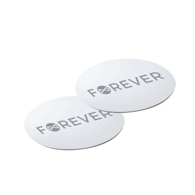 2er Pack Forever Metallaufkleber Weiß 3 cm selbstklebend für magnetische Auto