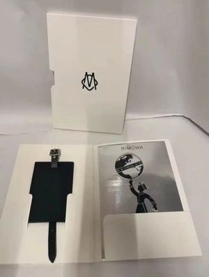 Rimowa Kofferanhänger + Sticker Schwarz Nappa Leder Neu & Ovp