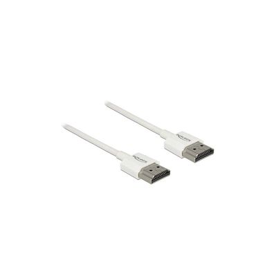 DELOCK HDMI-Kabel HighSpeed Ethernet A->A 4K 3D 2,00m weiß