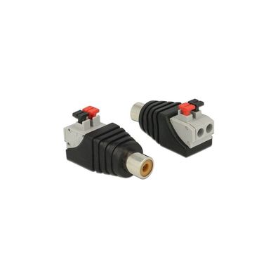 DELOCK Adapter Terminalblock 2Pin -> Cinch Buchse Drucktaste